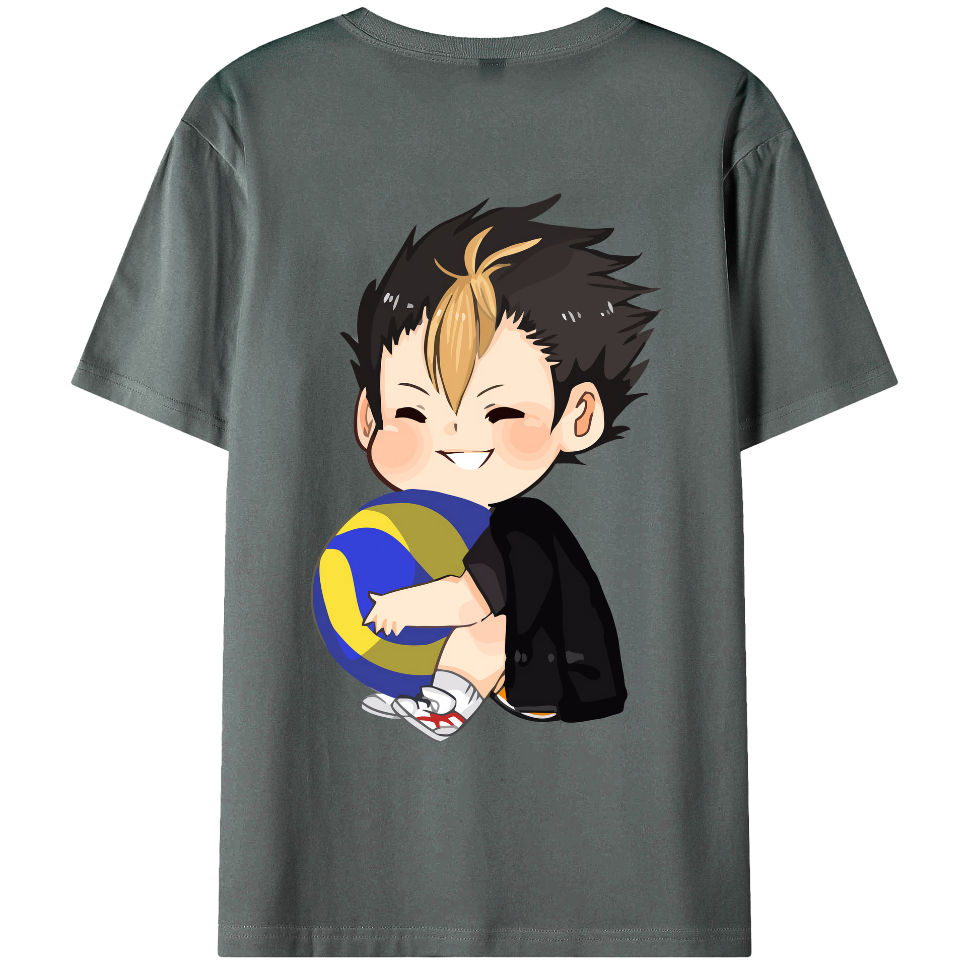 （画像用） ハイキュー!! Haikyu!! 綿100％ メンズ半袖Tシャツ（バックプリント） 通気性